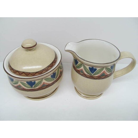 Mikasa Potters Touch Sausalito Creamer & Covered Sugar Bowl - Picture 8 of 12